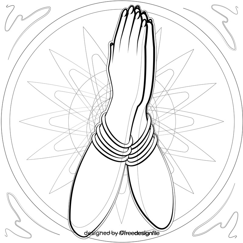 Namaste cartoon black and white vector