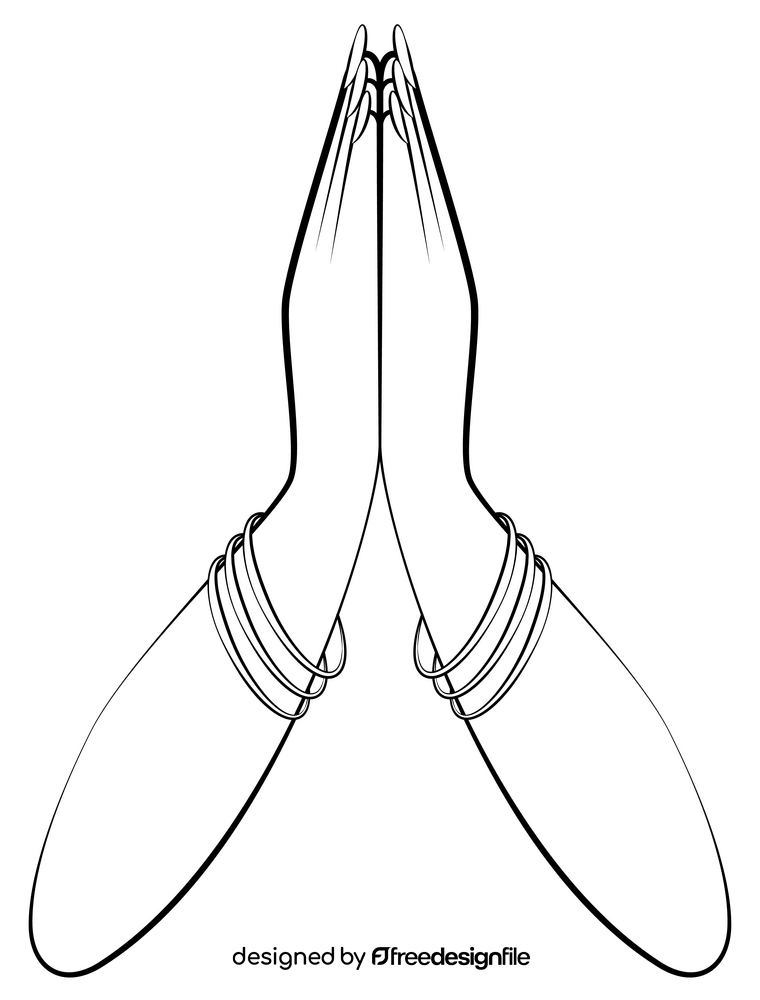 Namaste black and white clipart