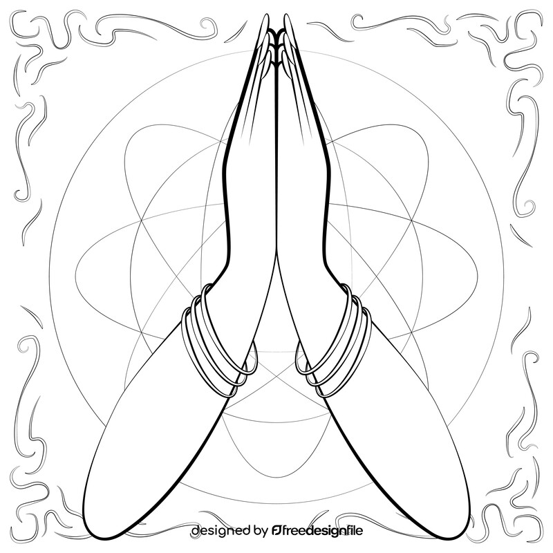 Namaste black and white vector