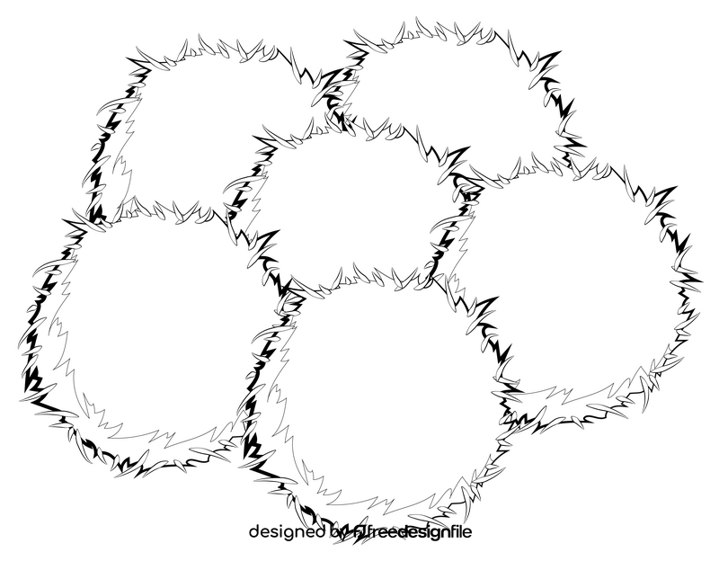 Pom pom black and white clipart