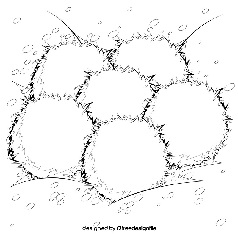 Pom pom cartoon drawing black and white vector