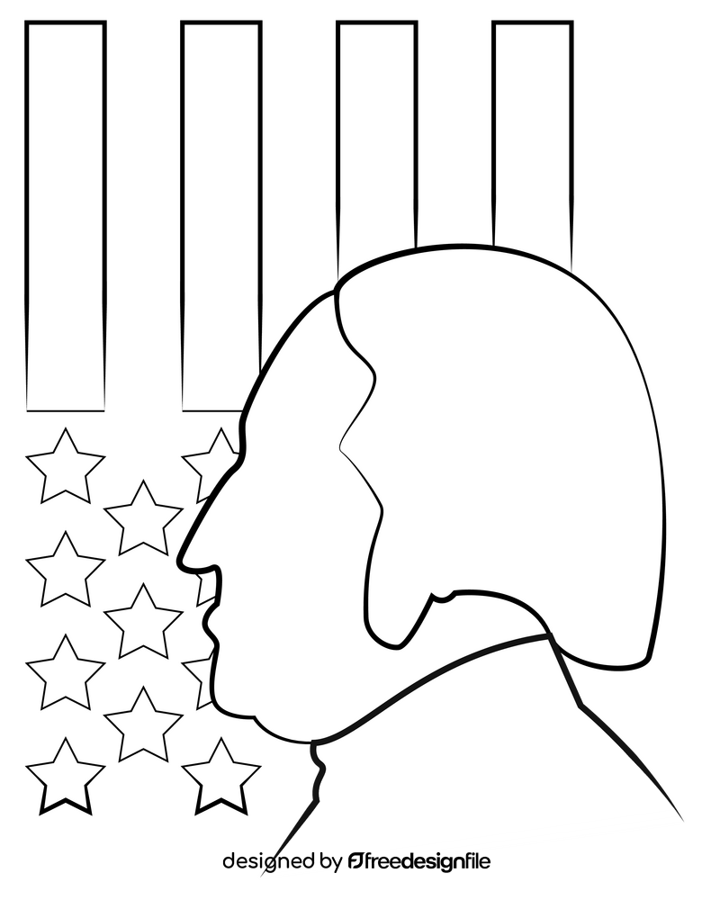 Presidents day black and white clipart