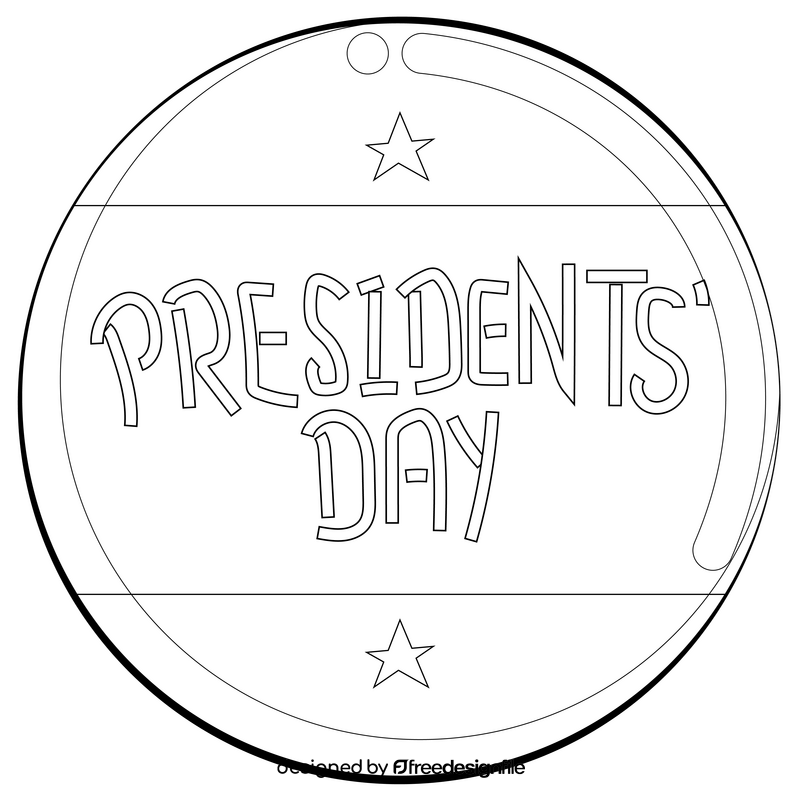 Presidents day black and white clipart