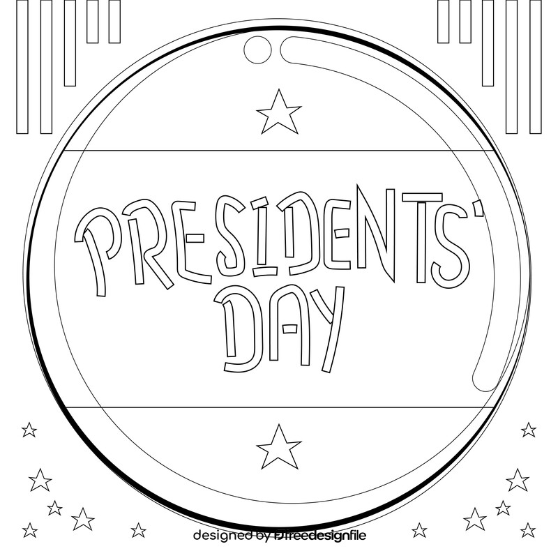 Presidents day black and white vector