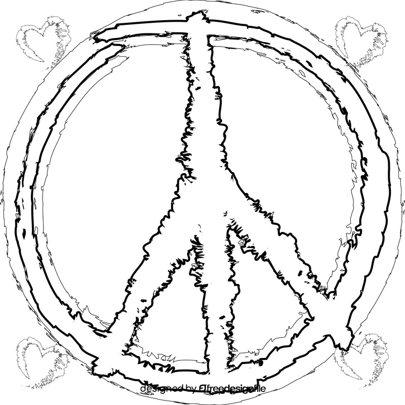 Peace sign black and white vector