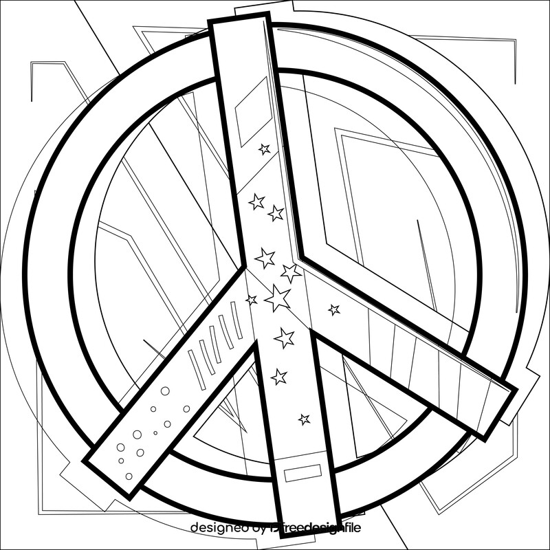 Peace sign black and white vector