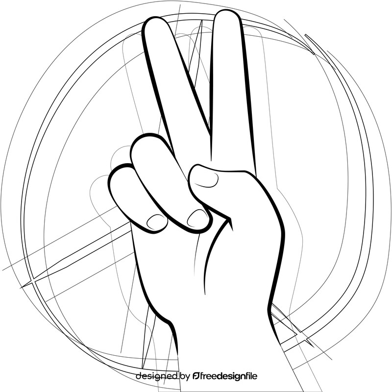 Peace sign black and white vector