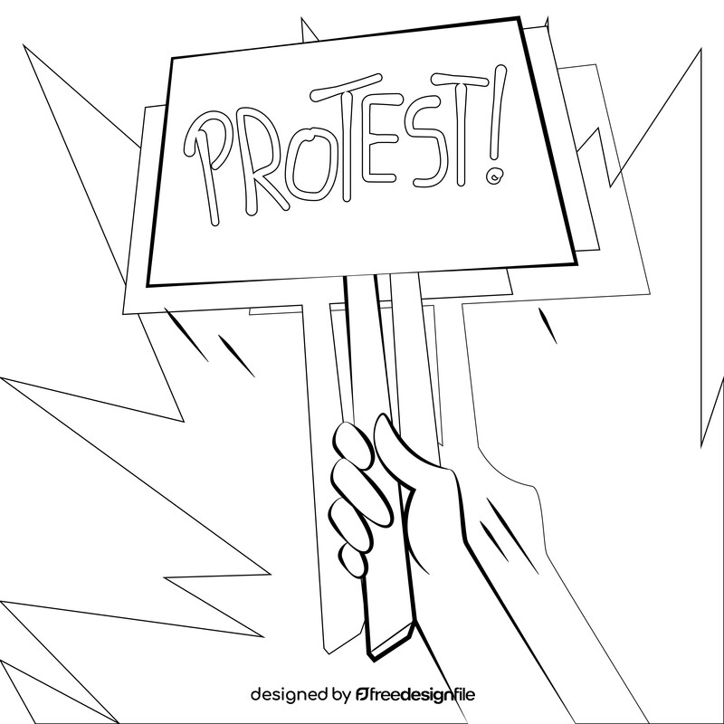 Protest drawing black and white vector