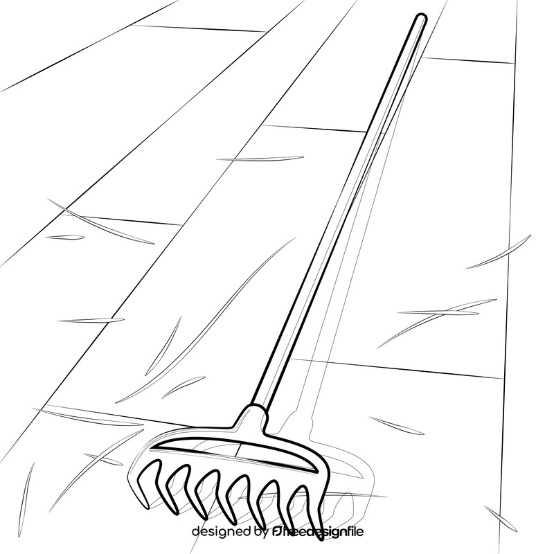 Rake drawing black and white vector