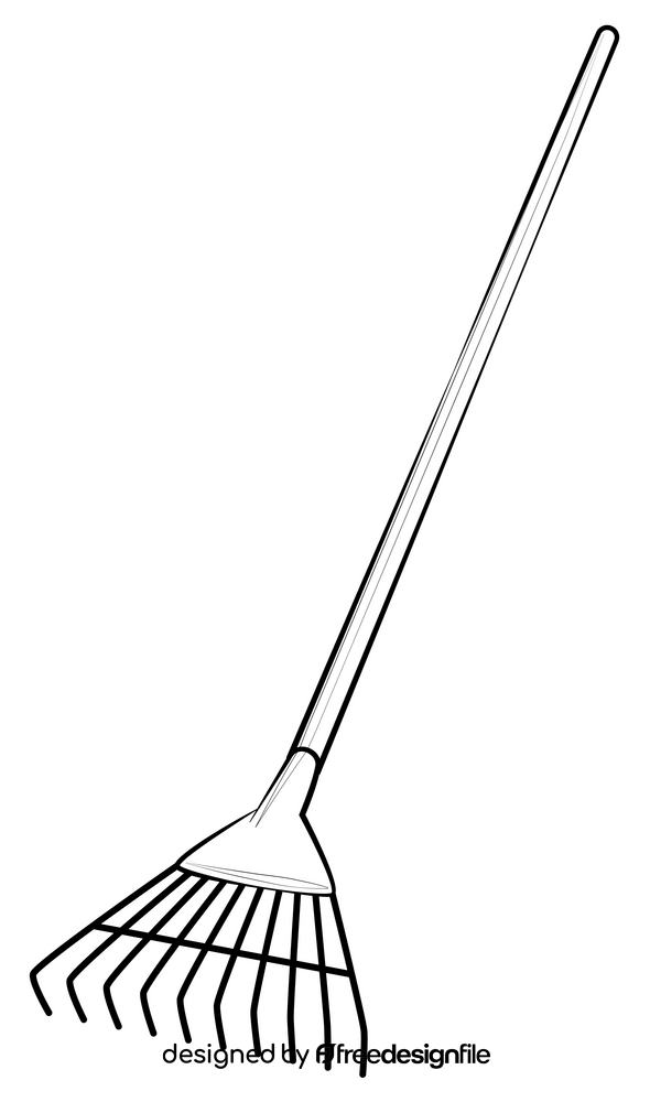 Rake black and white clipart