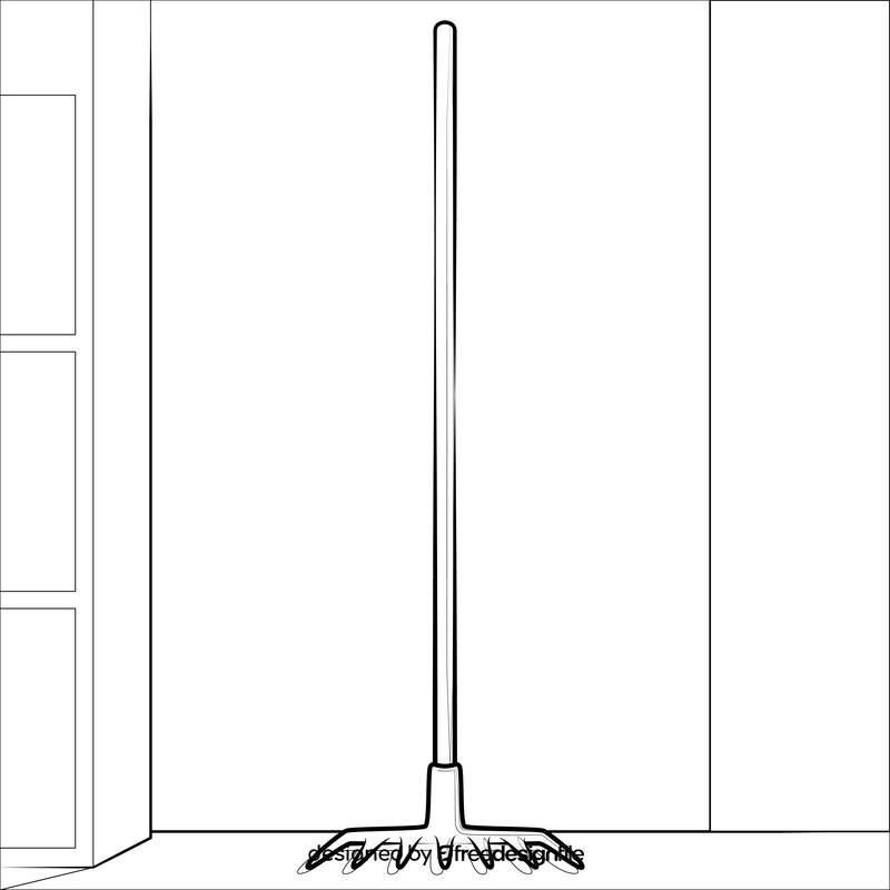 Rake drawing black and white vector