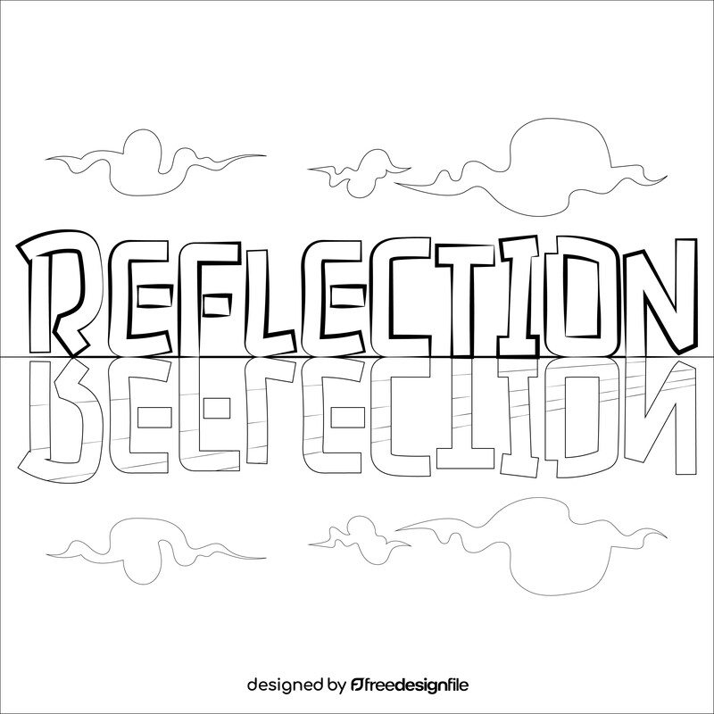 Reflection black and white vector