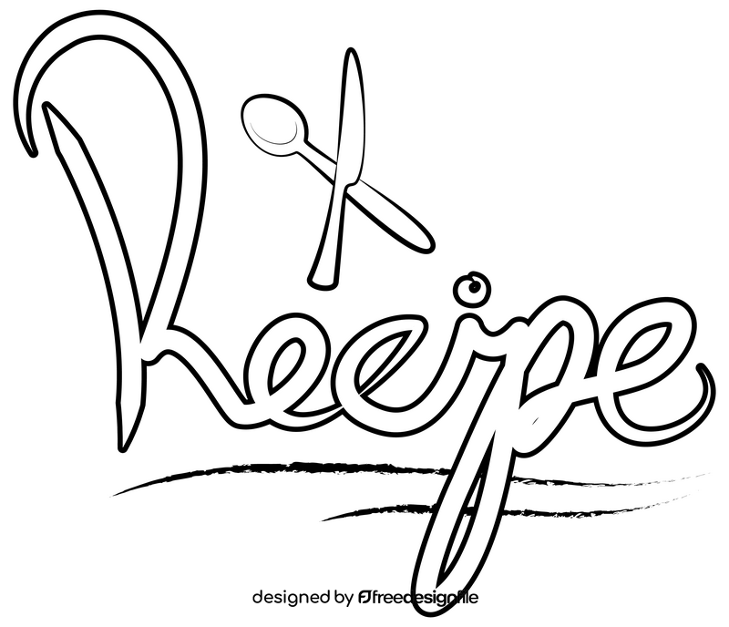 Recipe black and white clipart