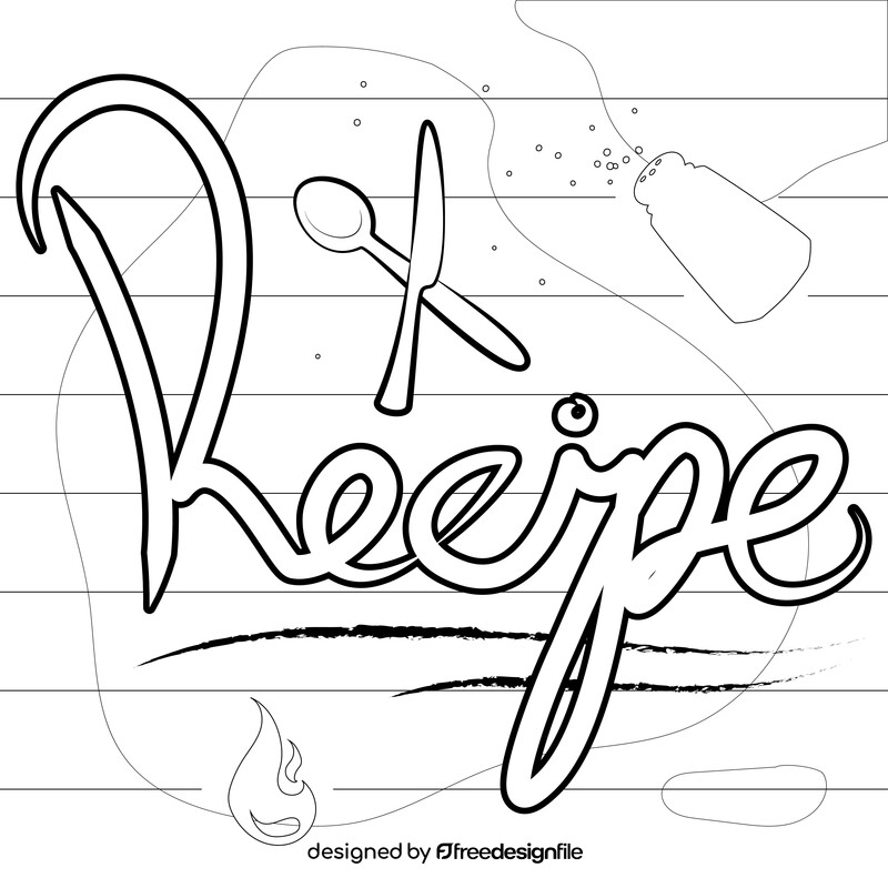 Recipe black and white vector