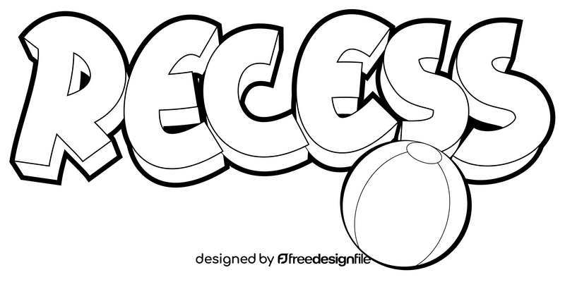 Recess black and white clipart