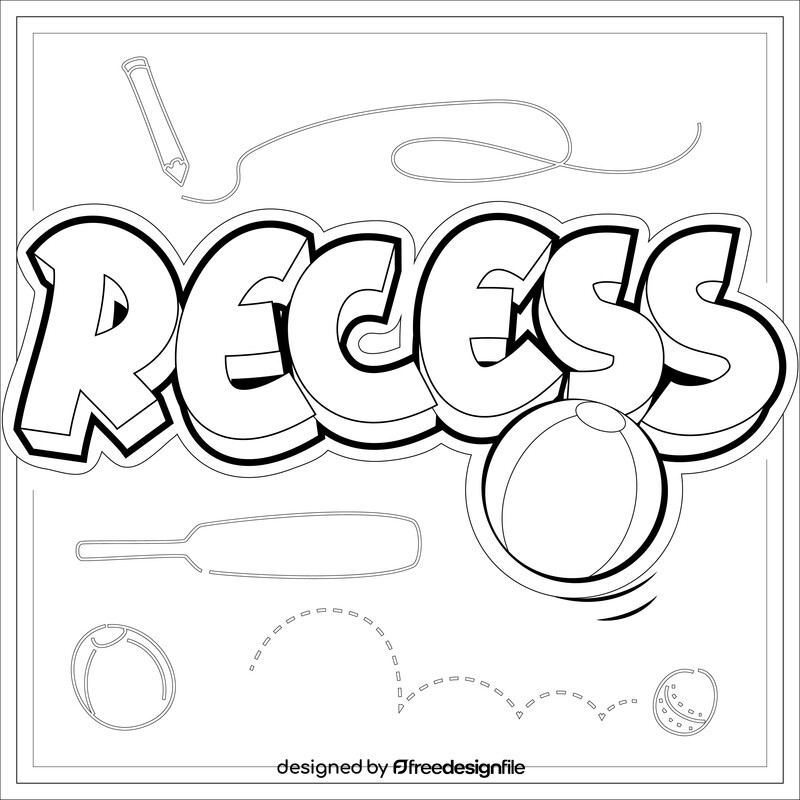 Recess black and white vector