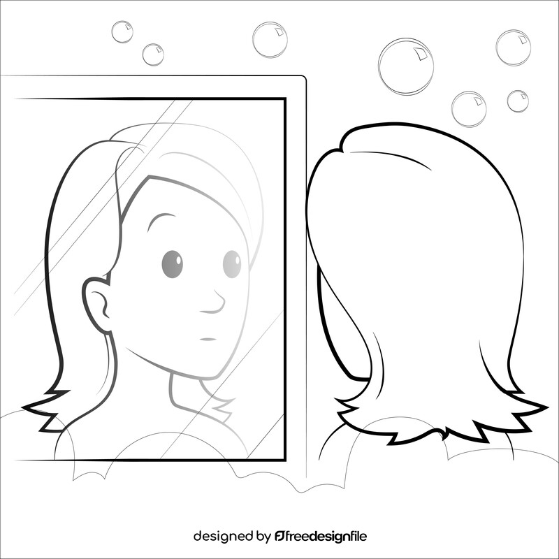 Reflection drawing black and white vector