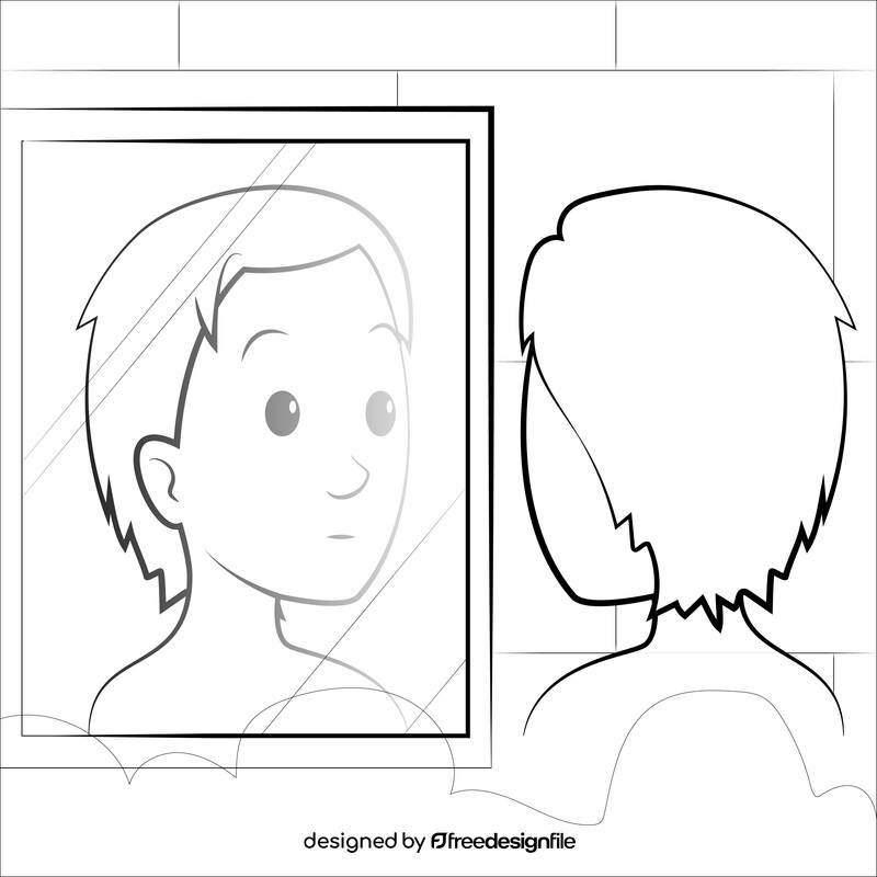 Reflection drawing black and white vector