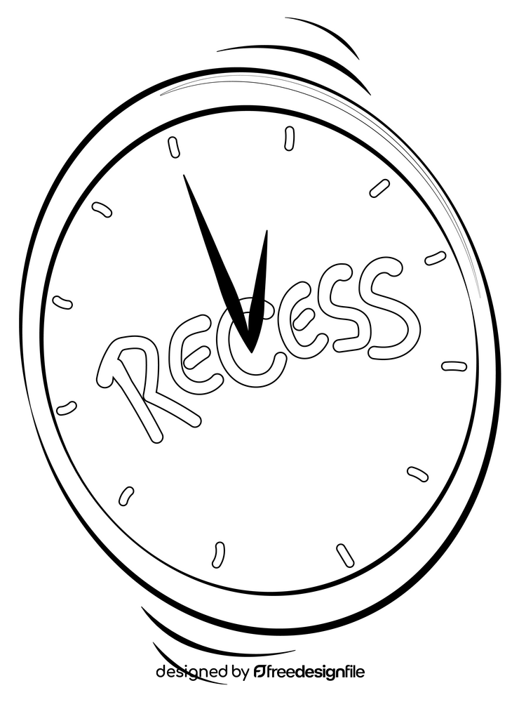 Recess black and white clipart