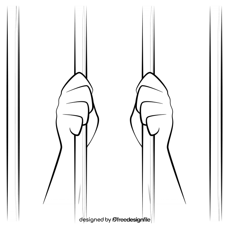 Prison black and white clipart