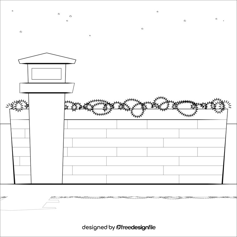 Prison drawing black and white vector