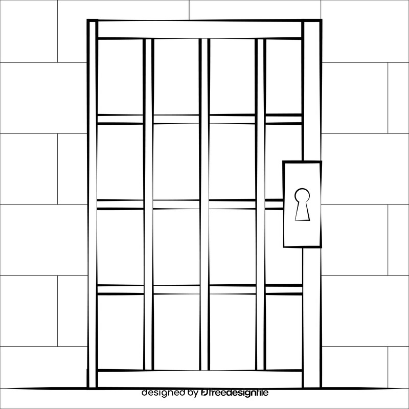 Prison cell black and white vector