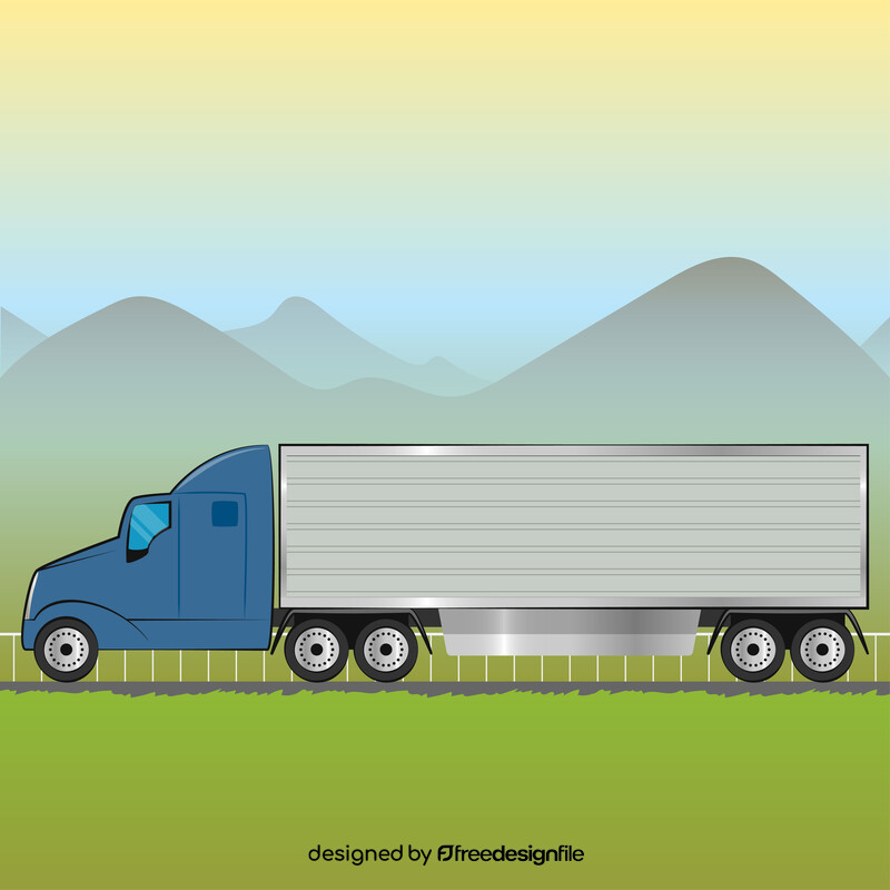 Semi truck vector