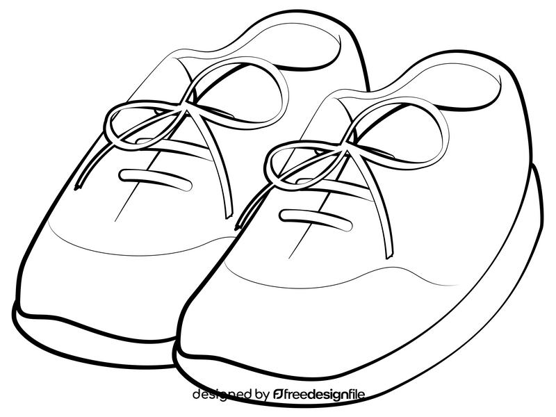 Running shoes black and white clipart