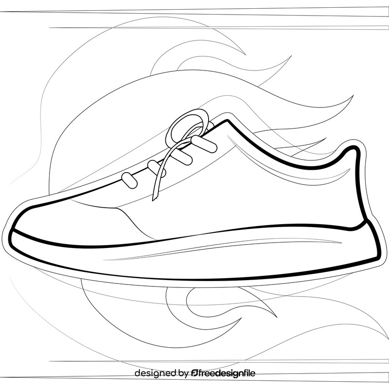 Running shoes black and white vector