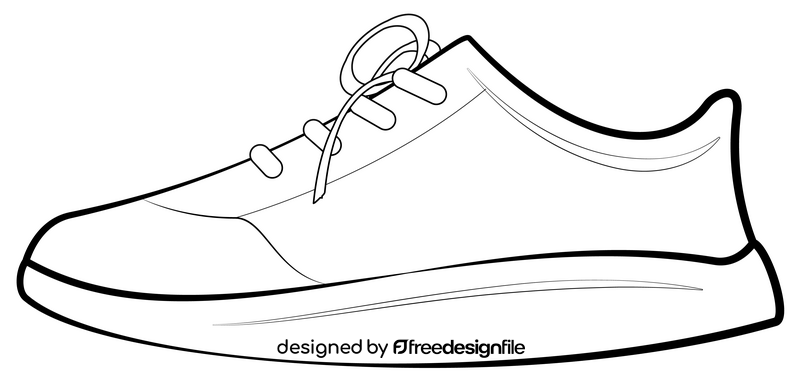 Running shoes drawing black and white clipart