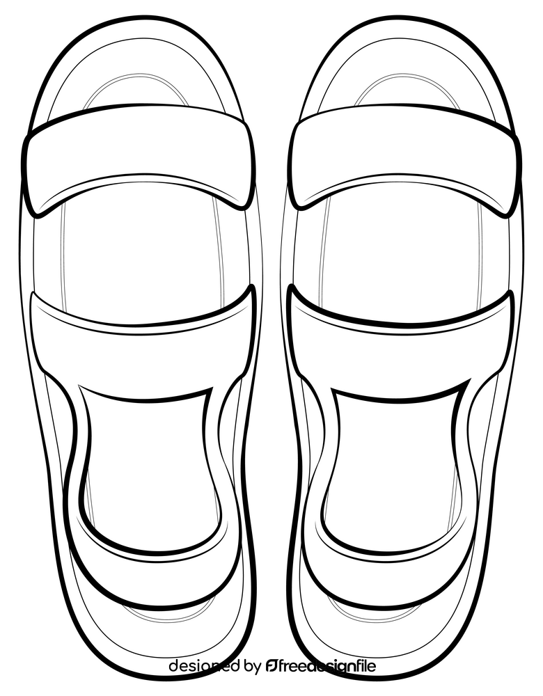 Sandals black and white clipart