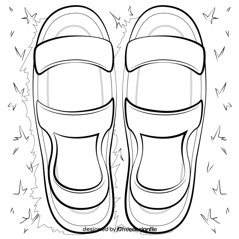 Sandals black and white vector