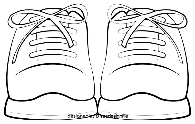 Running shoes drawing black and white clipart