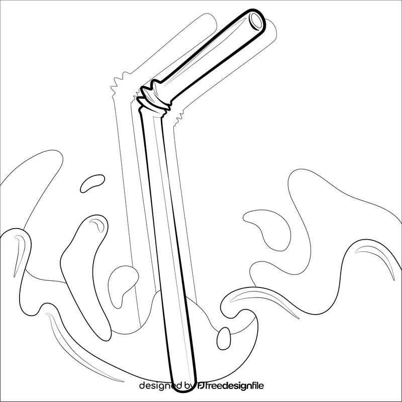 Straw cartoon black and white vector