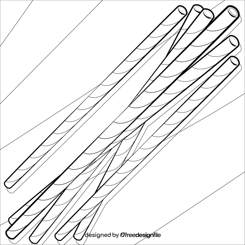 Straw drawing black and white vector