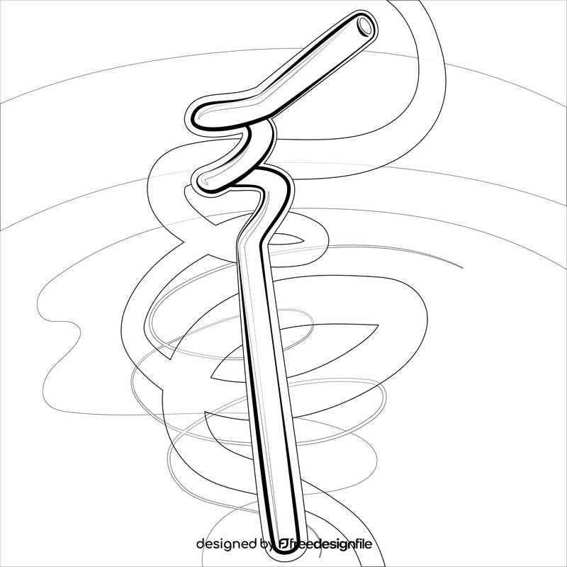 Straw drawing black and white vector