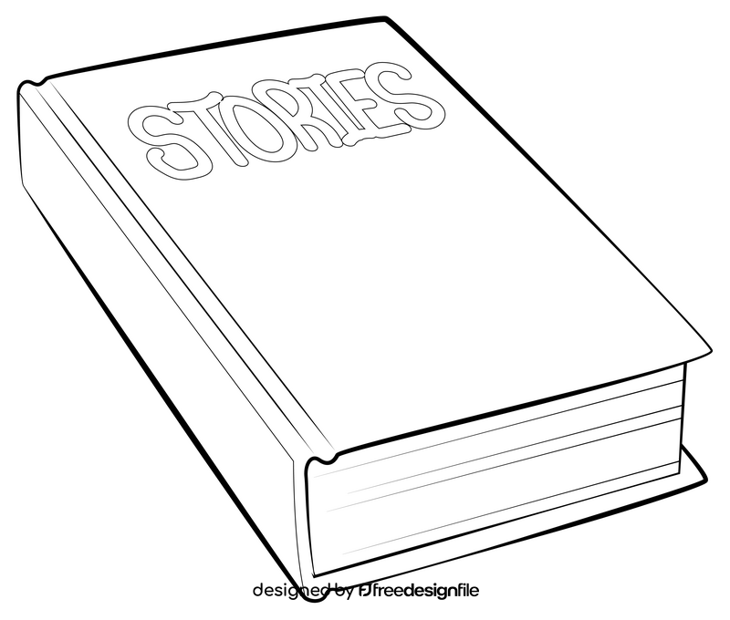 Storybook drawing black and white clipart