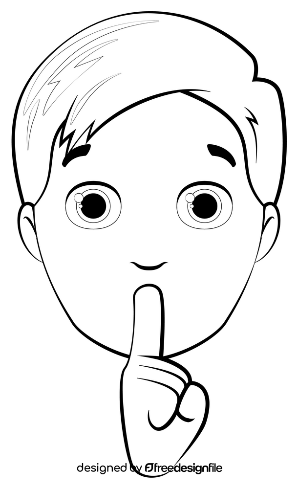 Shhh drawing black and white clipart