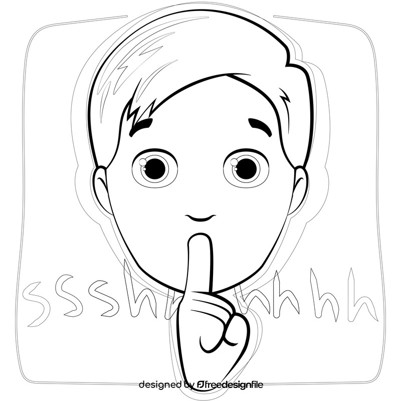 Shhh drawing black and white vector