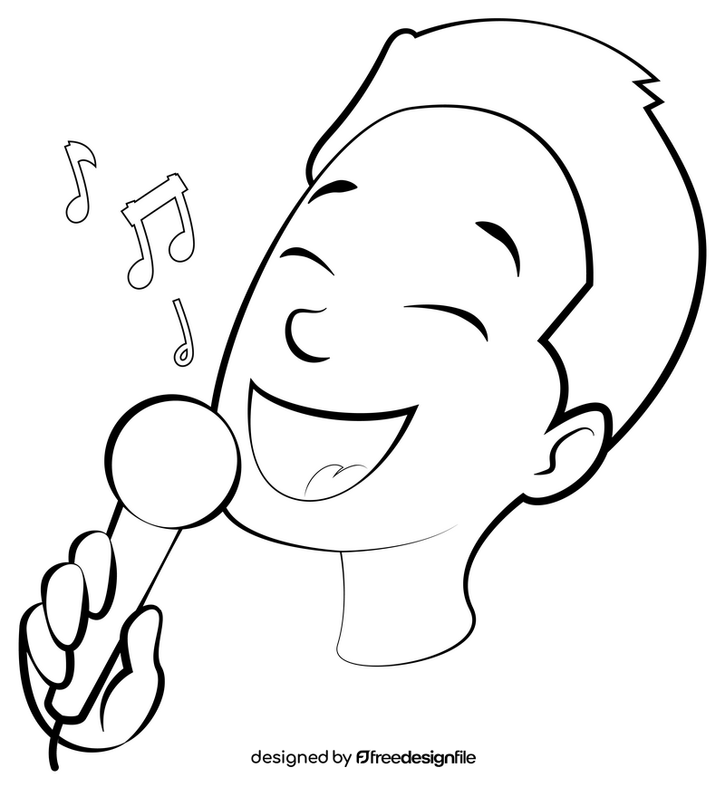 Song black and white clipart