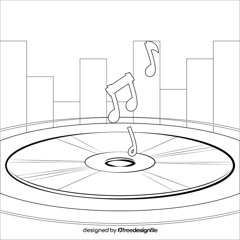 Song drawing black and white vector