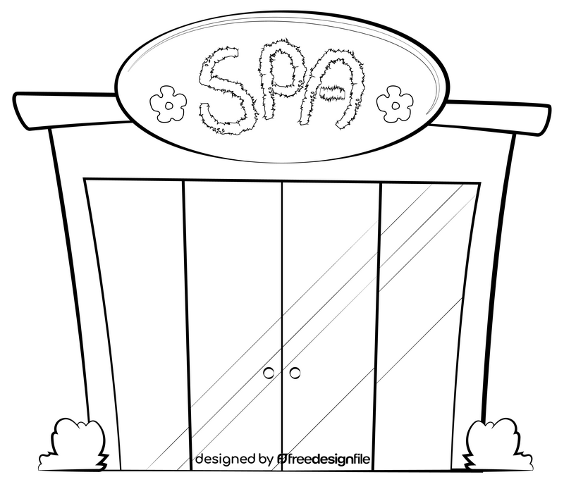 Spa drawing black and white clipart