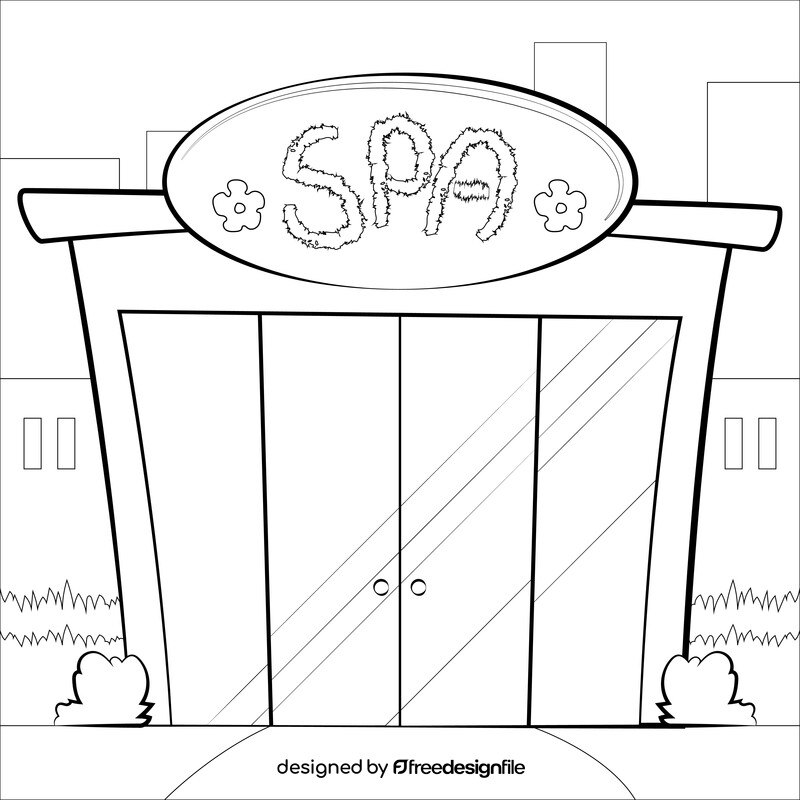 Spa drawing black and white vector