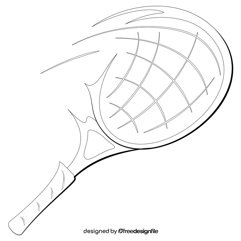 Tennis racket black and white clipart