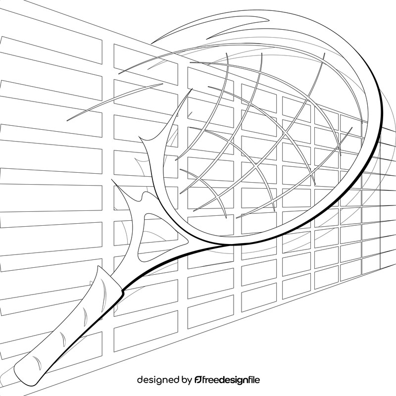 Tennis racket black and white vector