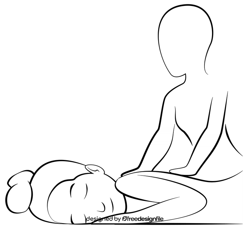 Spa massage black and white clipart