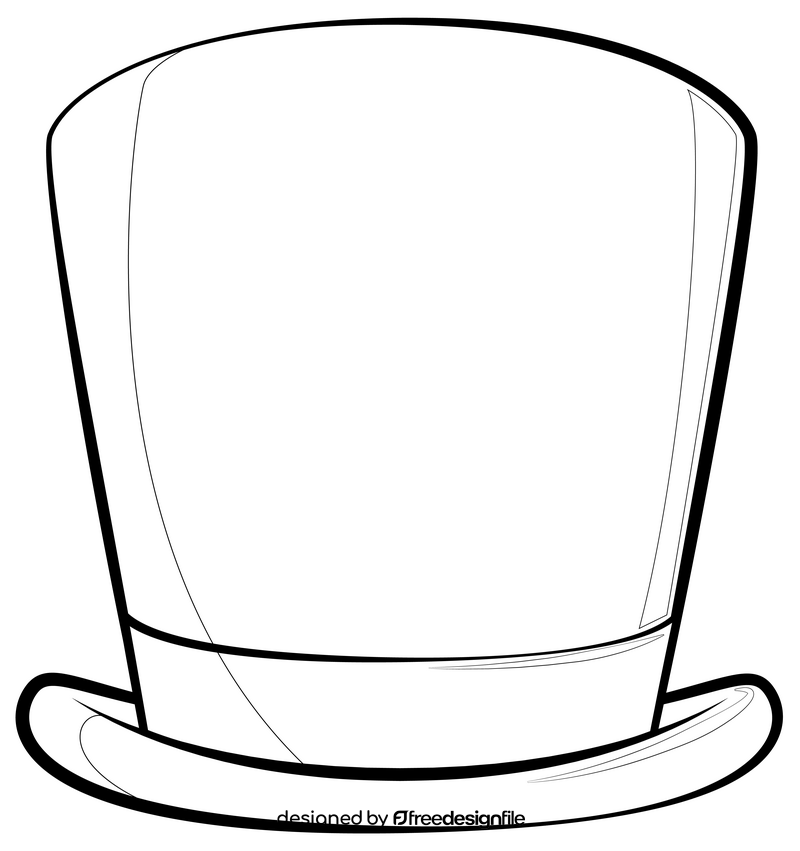 Top hat black and white clipart