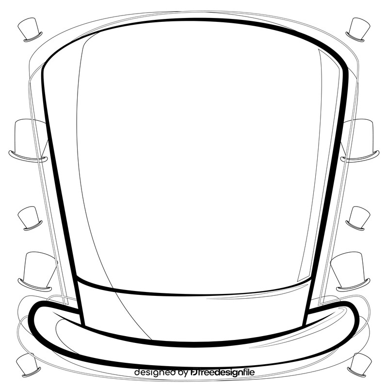 Top hat black and white vector