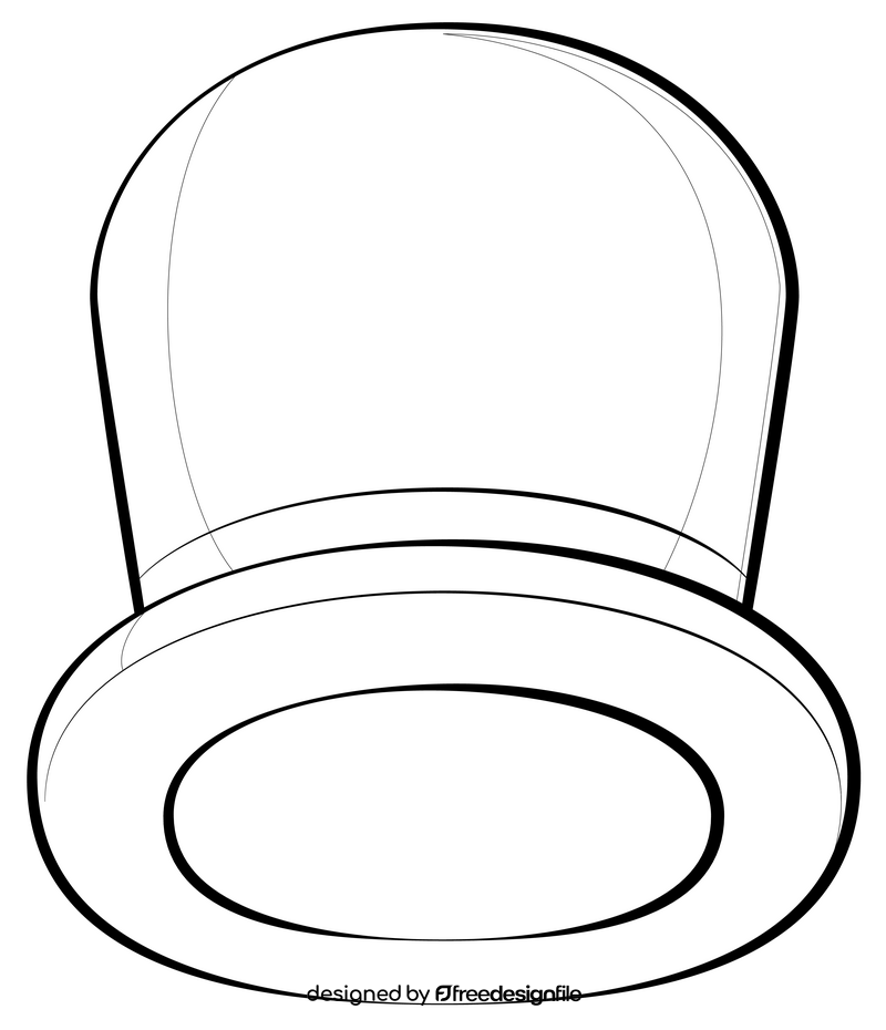 Top hat black and white clipart