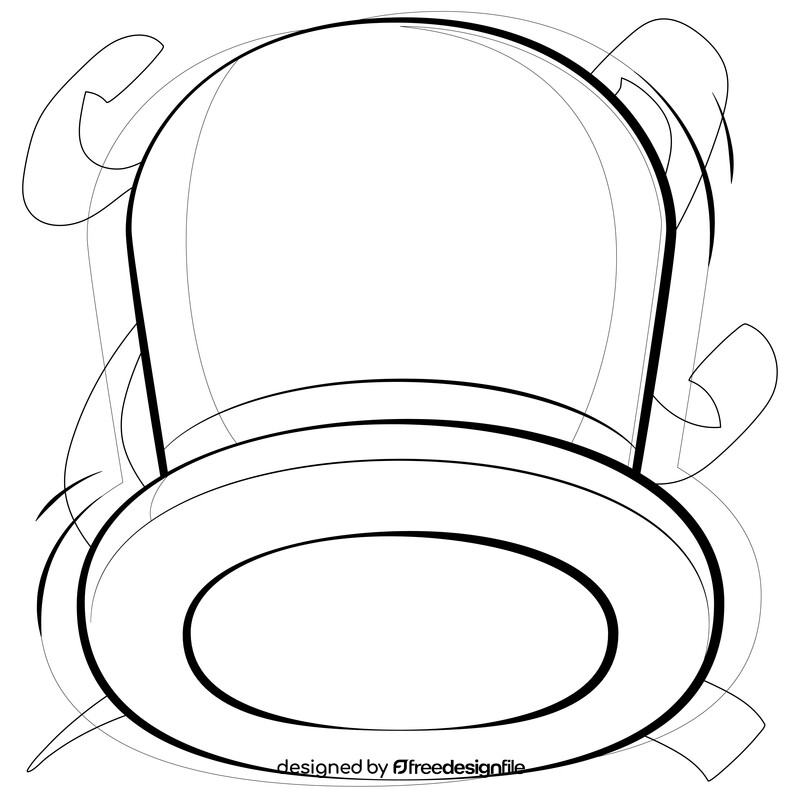 Top hat black and white vector